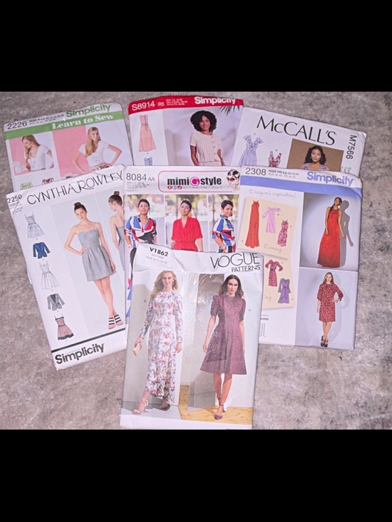 Other - Lot of 7 Misses Dress/Skirt Sewing Pattern Cut, Learn To Sew Simplicity, Vogue